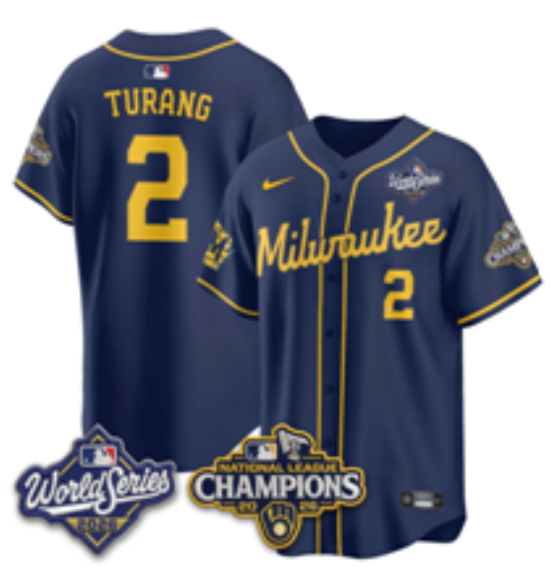 Men Milwaukee Brewers #2 Turange Blue Nike 2026 World Series jersey 102101->milwaukee brewers->MLB Jersey